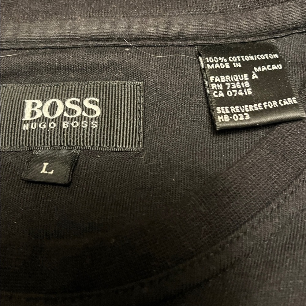 Boss Jet Black Crew Neck Long Sleeve Tee - Picture 3 of 6